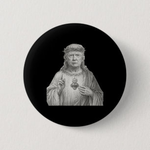 Donald Trump As Jesus - Faith And Patriotism For C 6 Cm Round Badge