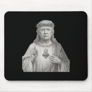 Donald Trump As Jesus - Faith And Patriotism For C Mouse Pad