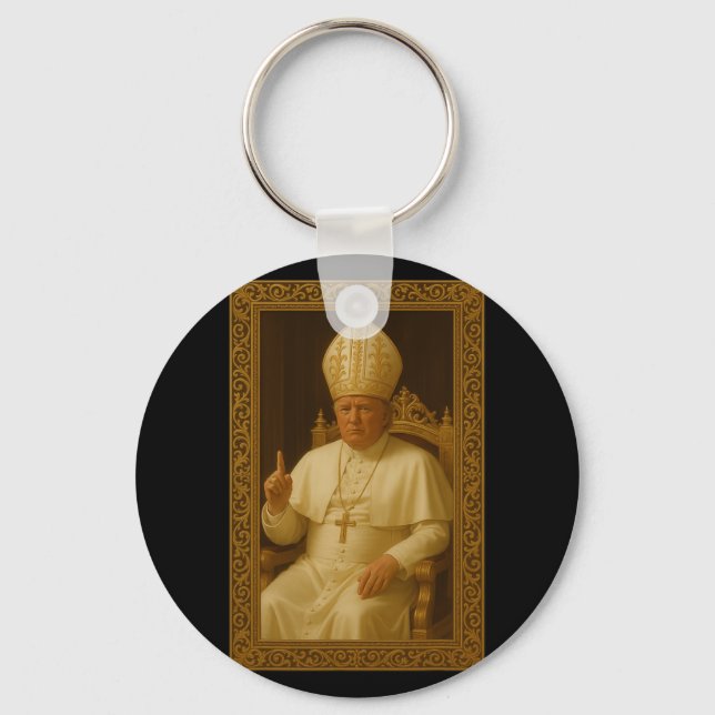 Donald Trump As Pope Vatican Meme  Key Ring (Front)