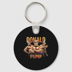 Donald Trump Bodybuilding Funny Gym Meme Humor Key Ring