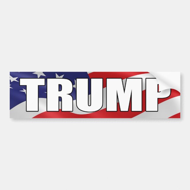 DONALD TRUMP BOLD American Flag Bumper Sticker (Front)