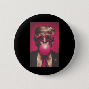 Donald Trump Bubble Gum 2024  6 Cm Round Badge