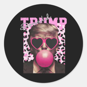 Donald Trump Bubble Gum Pink Sungles 1 Classic Round Sticker