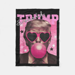 Donald Trump Bubble Gum Pink Sungles  Fleece Blanket