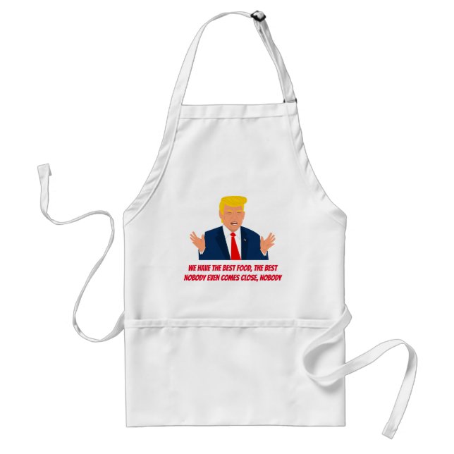 Donald Trump cartoon funny chef BBQ apron for men (Front)