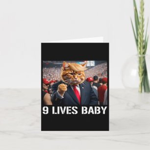 Donald Trump Cat Nine Lives Baby Card