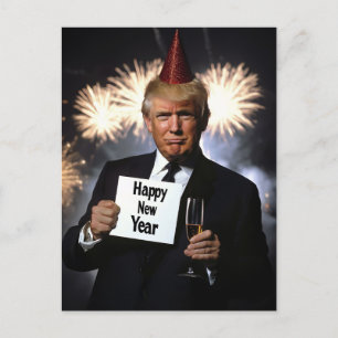 Donald Trump Celebrates New Year’s in Style Postcard