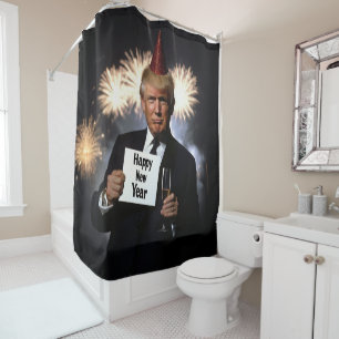 Donald Trump Celebrates New Year’s in Style Shower Curtain
