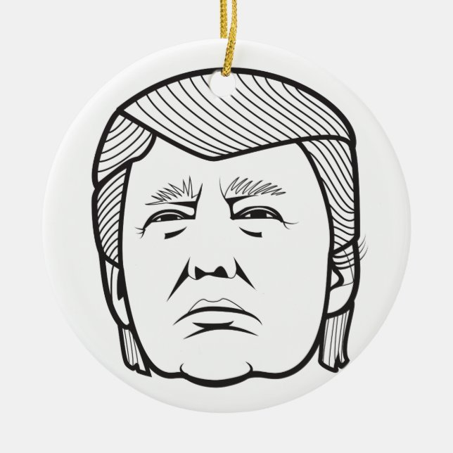 donald trump ceramic tree decoration (Front)