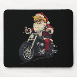 Donald Trump Christmas Biker Motorbike Funny Santa Mouse Pad