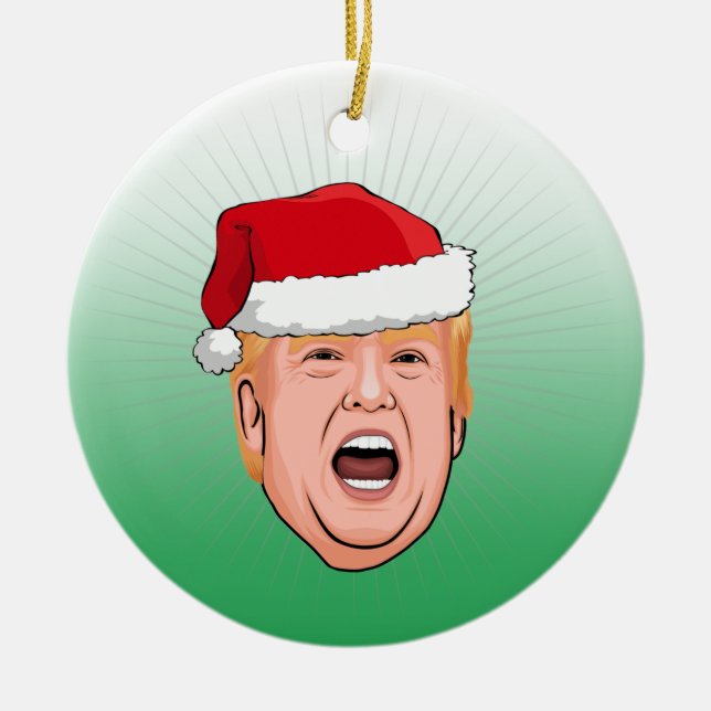 DONALD TRUMP Christmas Ceramic Tree Decoration (Front)