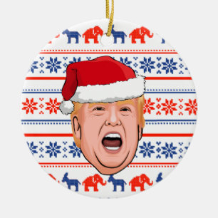 DONALD TRUMP Christmas Ceramic Tree Decoration