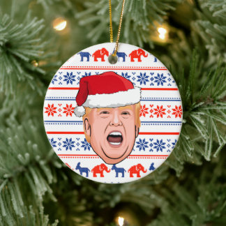 DONALD TRUMP Christmas Ceramic Tree Decoration