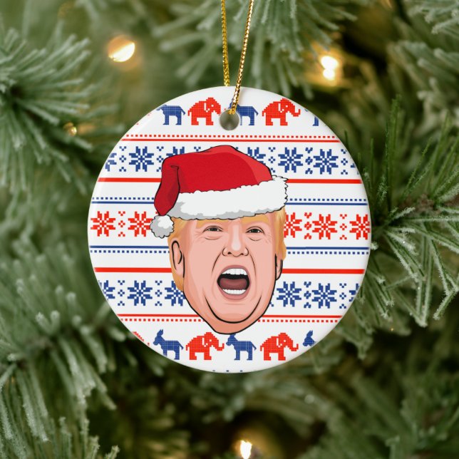 DONALD TRUMP Christmas Ceramic Tree Decoration (Tree)