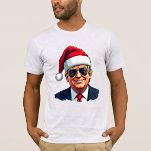 Donald Trump Christmas Funny MAGA santa hat gift T-Shirt