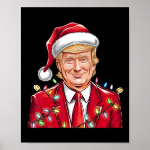 Donald Trump Christmas Funny Mega Santa Hat Poster