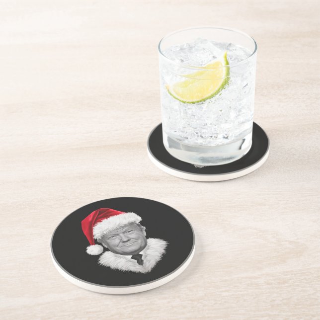 Donald Trump Christmas Funny Santa Hat Gift  Coaster (Side)