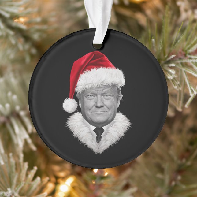 Donald Trump Christmas Funny Santa Hat Gift  Ornament (Tree)