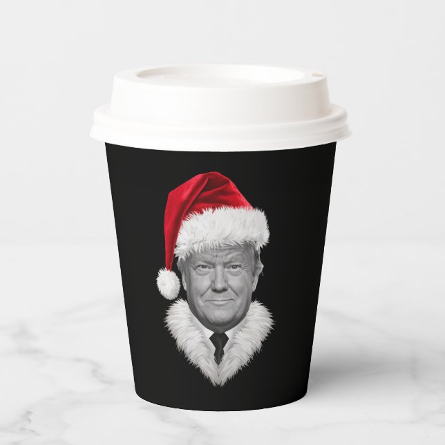Donald Trump Christmas Funny Santa Hat Gift  Paper Cups (Front)