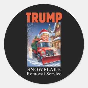 Donald Trump Christmas Funny Snowflake Removal Classic Round Sticker