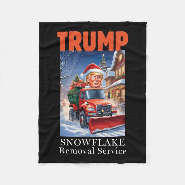 Donald Trump Christmas Funny Snowflake Removal  Fleece Blanket (Front)