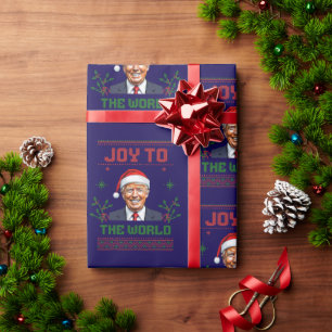 Donald Trump Christmas Joy to the World Wrapping Paper