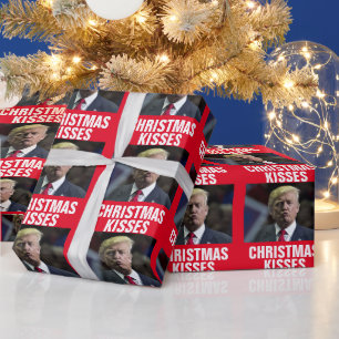 DONALD TRUMP CHRISTMAS KISS WRAPPING PAPER