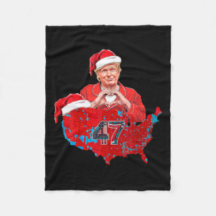Donald Trump Christmas Red Usa Coverage Trump Xmas Fleece Blanket