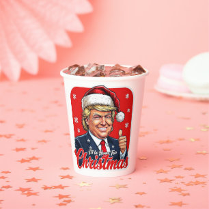 Donald Trump Christmas Santa Claus Art Paper Cups