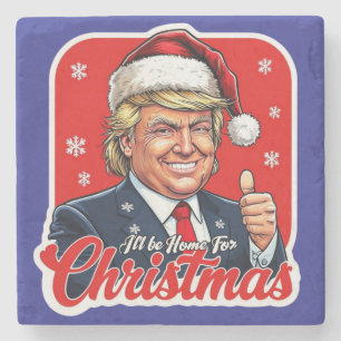 Donald Trump Christmas Santa Claus Art Stone Coaster
