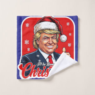 Donald Trump Christmas Santa Claus Art Wash Cloth