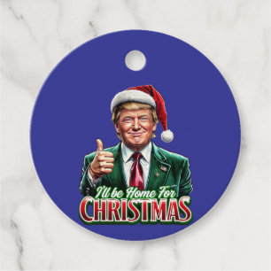 Donald Trump Christmas Santa Hat Thumbs Up Favour Tags