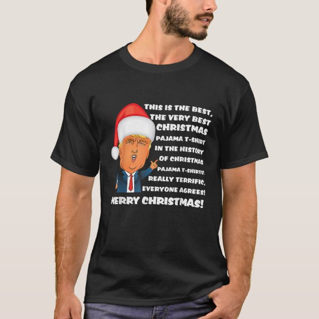 Donald Trump Christmas Tshirt Pajama Tee Shirt (Front)