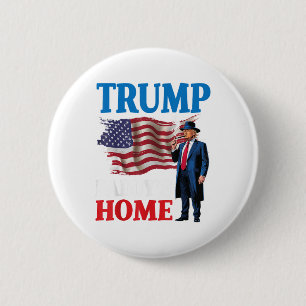 Donald Trump Daddy’s Home American Flag Patriotic  6 Cm Round Badge
