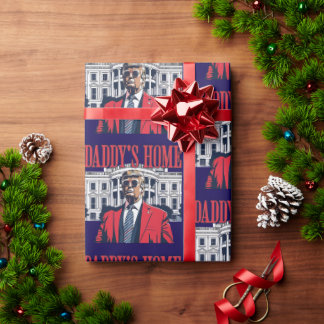Donald Trump Daddy's Home Christmas Wrapping Paper