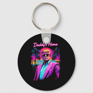 Donald Trump Daddy's Home Funny Meme Art Key Ring