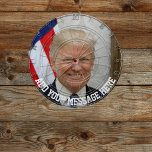 Donald Trump  Dartboard<br><div class="desc">The board features an image of Donald Trump. Add your funny text message and have fun during the USA elections.</div>