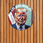 Donald Trump  Dartboard<br><div class="desc">The board features a satirical caricature design of Donald Trump. Add Your Funny Message and have fun during the USA elections.</div>