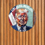Donald Trump Dartboard<br><div class="desc">The board features a satirical caricature design of Donald Trump. Add Your Funny Message and have fun during the USA elections.</div>