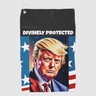 DONALD TRUMP DIVINE PROTECTION 2024  GOLF TOWEL