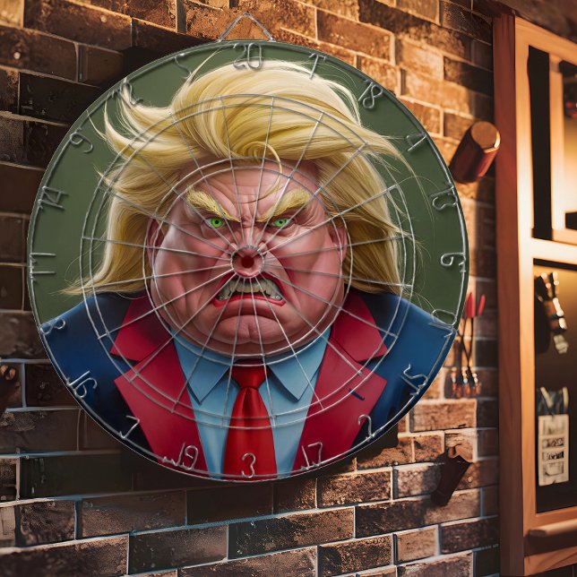 Donald Trump Face Angry Cartoon Dartboard (Creator Uploaded)