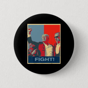 Donald Trump Fight Artwork Stand Strong Usa 6 Cm Round Badge