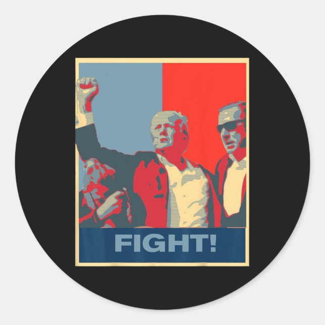 Donald Trump Fight Artwork Stand Strong Usa  Classic Round Sticker (Front)