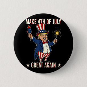 Donald Trump Fireworks Make 4th Of July Great Agai 6 Cm Round Badge