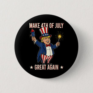 Donald Trump Fireworks Make 4th Of July Great Agai 6 Cm Round Badge