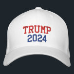 Donald Trump for President Election 2024 Red Gold Embroidered Hat<br><div class="desc">"Trump 2024" Red,  faux gold and blue,  cool,  embroidered baseball cap / hat for Americans to show their support for Donald Trump for President in the 2024 US Presidential Elections. Makes a great elections / political gift for family,  friends,  and yourself.</div>