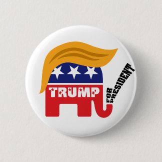 Donald Trump For President GOP Elephant Hair 6 Cm Round Badge