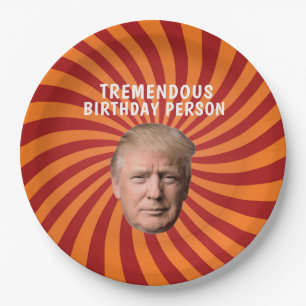 DONALD TRUMP FUNNY BIRTHDAY PAPER PLATES