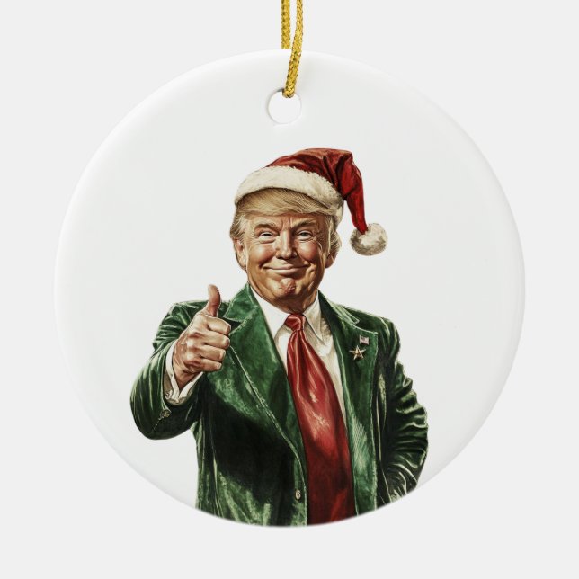 Donald Trump Funny Christmas Tree Ornament (Front)
