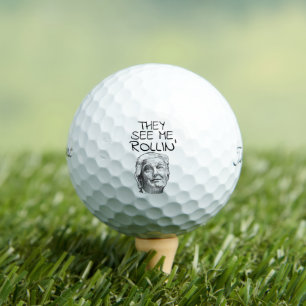 DONALD TRUMP FUNNY GOLF BALLS ROLLIN'